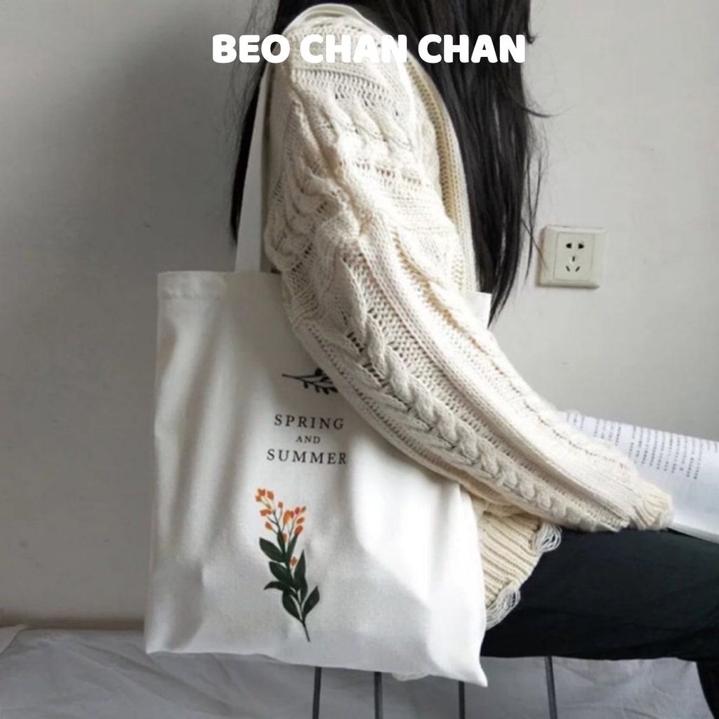 Túi tote vải túi tote trắng vintage