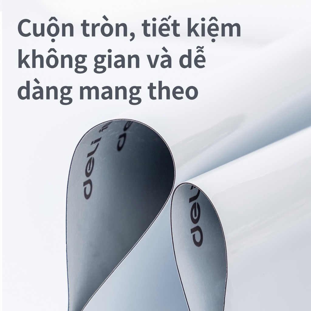 Bảng Từ Trắng Dán Tường Deli - Nhiều Kích Thước Cho Văn Phòng Gia Đình - Kèm Bút Dạ Lau Bảng Khay Đựng Đinh Nam Châm...