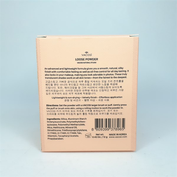 Phấn bột siêu mịn kiềm dầu VP 09 Vacosi Natural Studio Loose Powder #20 Natural - màu da