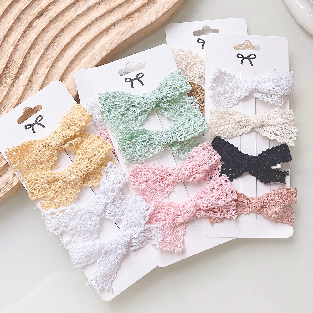 RainBow Bows Set 4 Kẹp Tóc Nơ Xinh Xắn Dành Cho Bé Gái