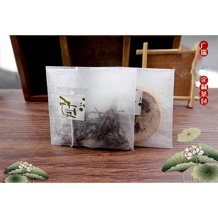 Túi lọc trà, thảo dược có dây nhúng, chất liệu tự nhiên Sợi Ngô siêu thấm, kiểu dáng Gấp Miệng, 100 túi/sp - HVL TEA