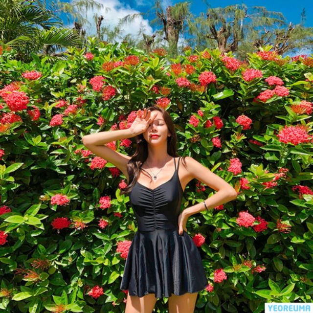 Bikini váy xòe đan lưng dễ thương
