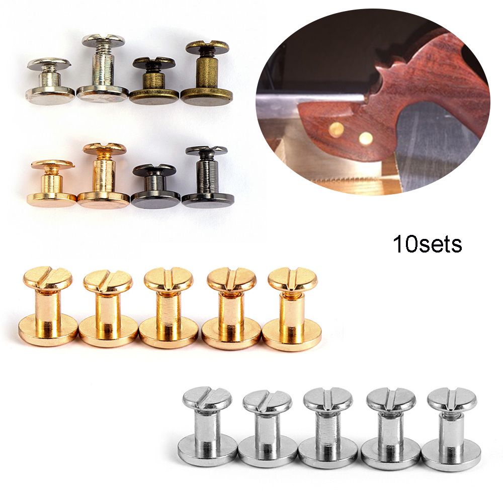 Set 10 Bộ Đinh Tán Bằng Đồng Thau Nhiều Màu Dùng Trang Trí Mũ/Giày/Đồ Da DIY