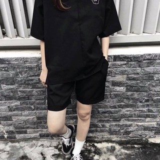 Quần short kaki nam màu đen