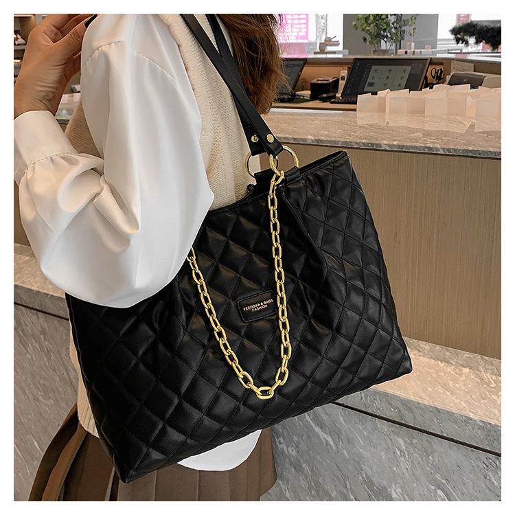 Túi Xách JASMIN NOIR Đeo Vai Cỡ Lớn Có Đệm Bông Họa Tiết Kẻ Sọc Cho Nữ