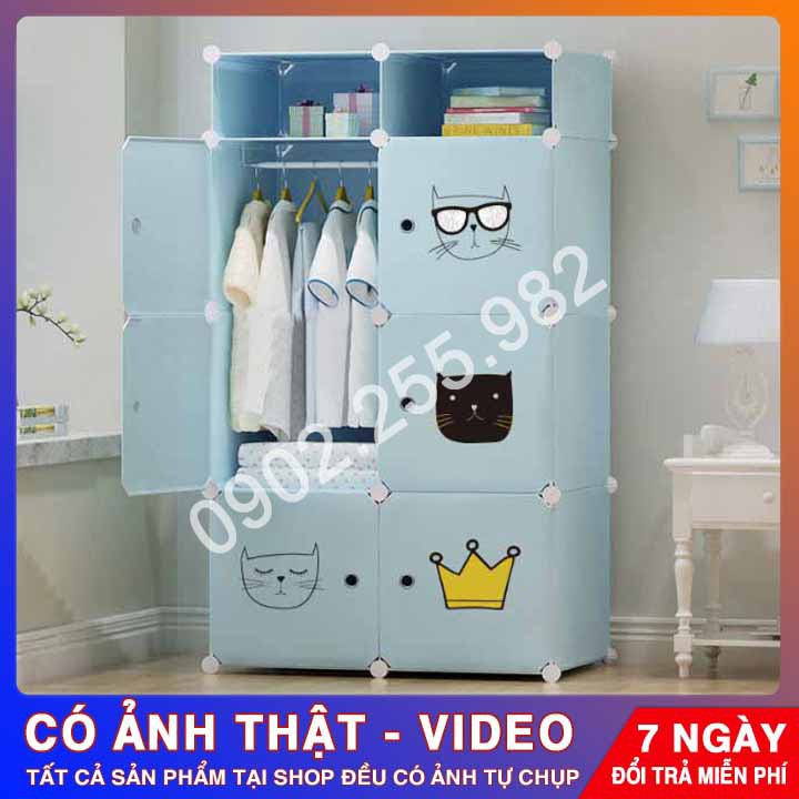 [RẺ NHẤT SHOPEE] TỦ ĐỂ QUẦN ÁO BÊN TRÊN KẾT HỢP TỦ GIẦY BÊN DƯỚI CỬA HỌA TIẾT KẾT HỢP CỬA TRẮNG TRONG MẪU 6 Ô LỚN