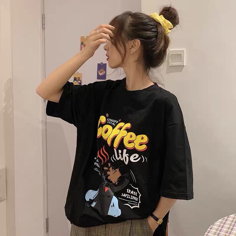 Áo thun tay lỡ coffe 2 màu Unisex | BigBuy360 - bigbuy360.vn