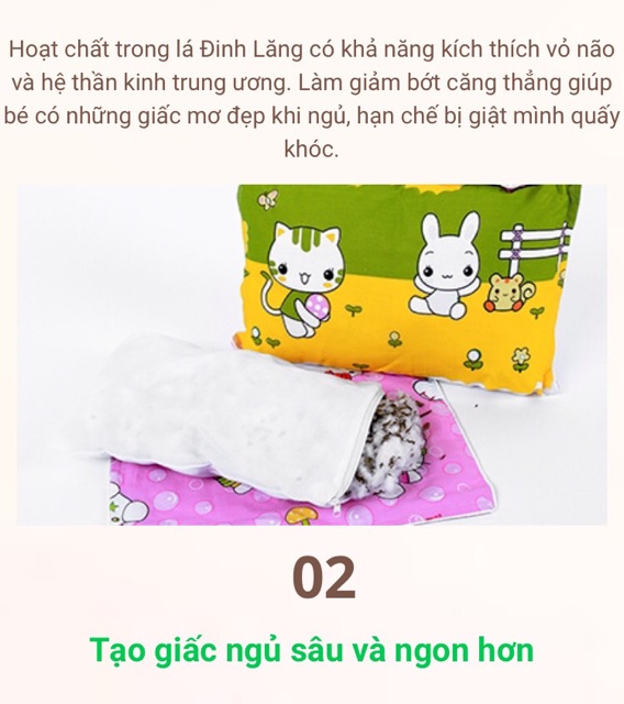 Gối Lá Đinh Lăng cho bé Sơ sinh yên giấc ngủ ngon