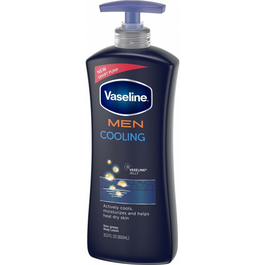 Kem dưỡng ẩm cho nam giới Vaseline Men Healing Moisture Body Lotion Cooling 600ml (Mỹ)