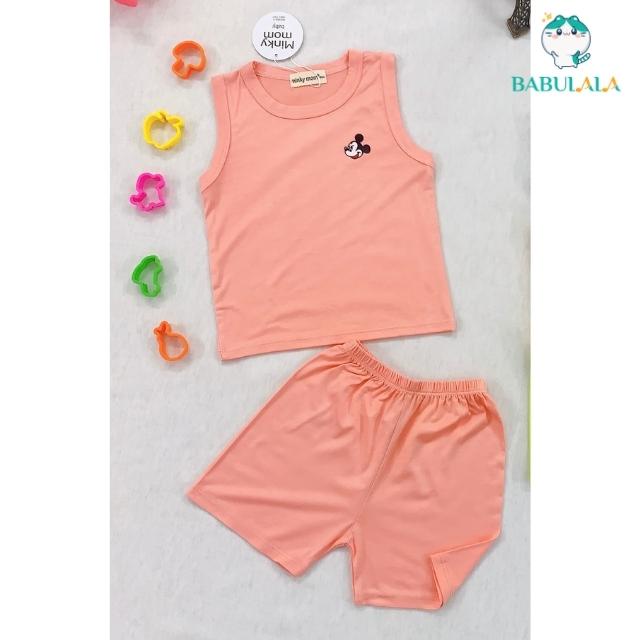 Bộ Quần Áo Bé Trai Bé Gái Minky Mom Chính Hãng Ba Lỗ Vải Thun Lạnh-Đồ Bộ Cho Bé In Hình Mickey Dễ Thương-Babulala BL06