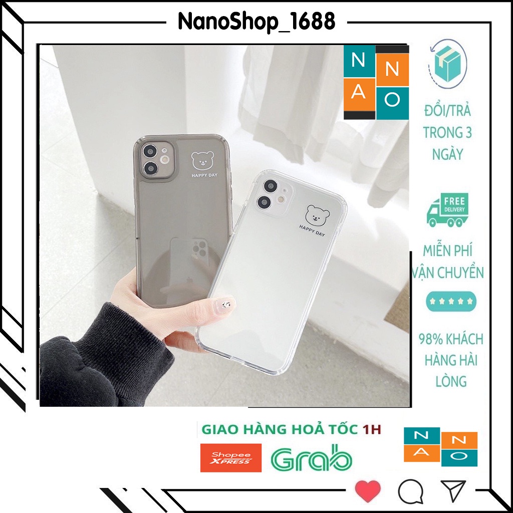 Ốp Lưng Iphone Trong Suốt,Chống Sốc bảo Vệ Camera Hình Gấu ip 7Plus,8Plus,x,xs,xsmax,11,11promax,12,12promax,13,13promax