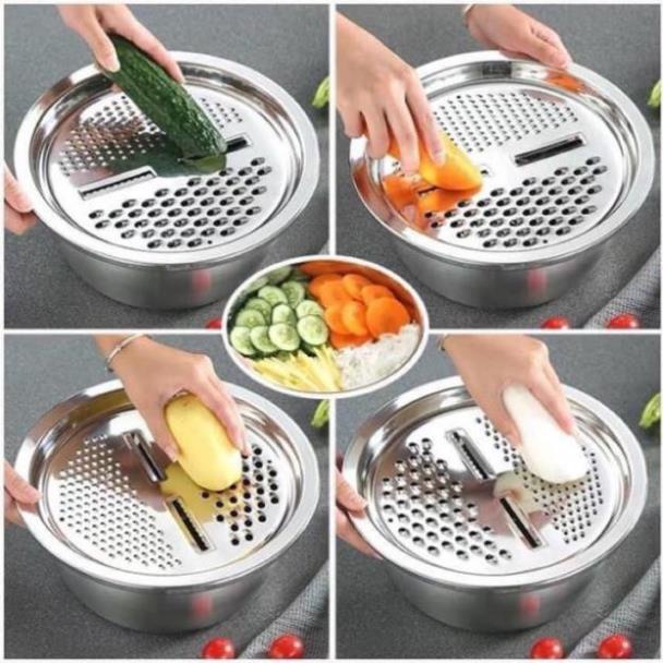 BỘ RỔ NẠO INOX 304 ĐA NĂNG TIỆN LỢI 3 CHI TIẾT