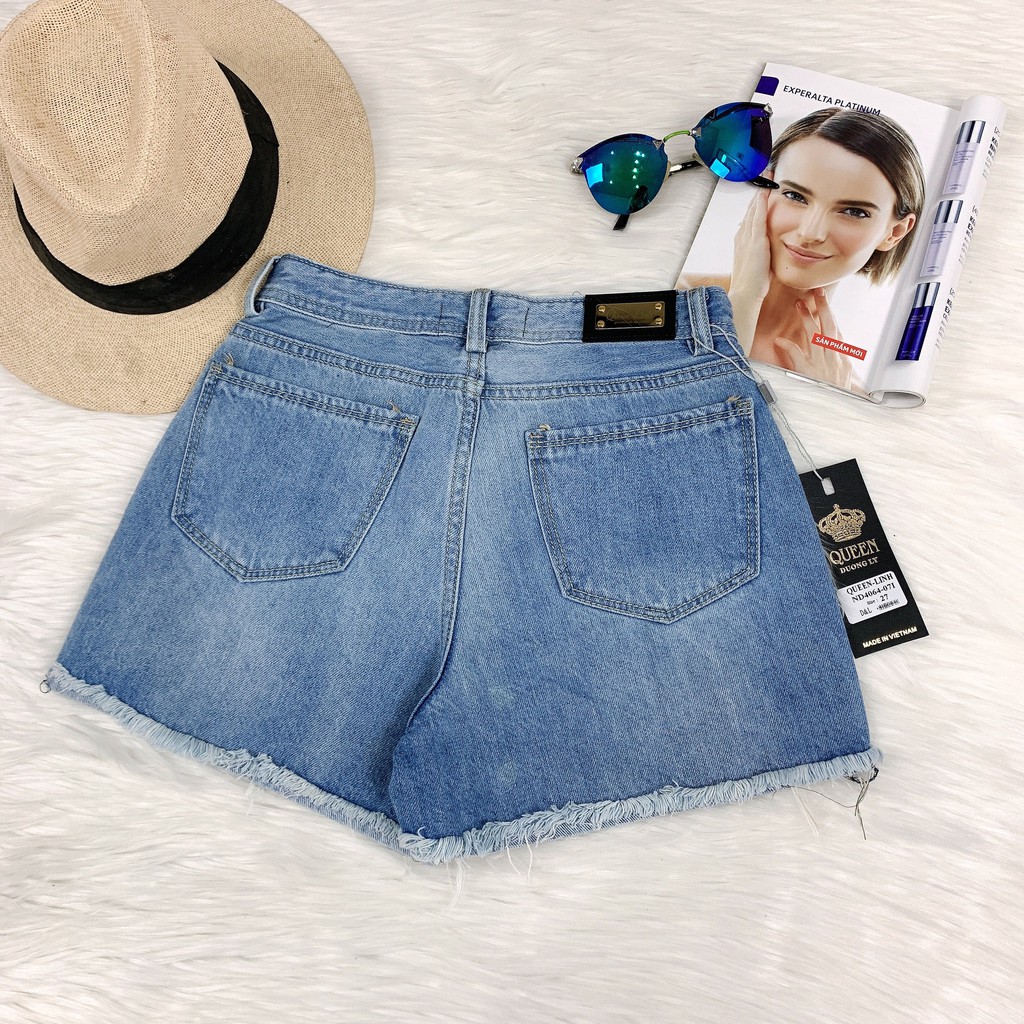 Quần shorts jeans ngắn cạp cao cào lai nữ 2020 (ảnh thật) | BigBuy360 - bigbuy360.vn
