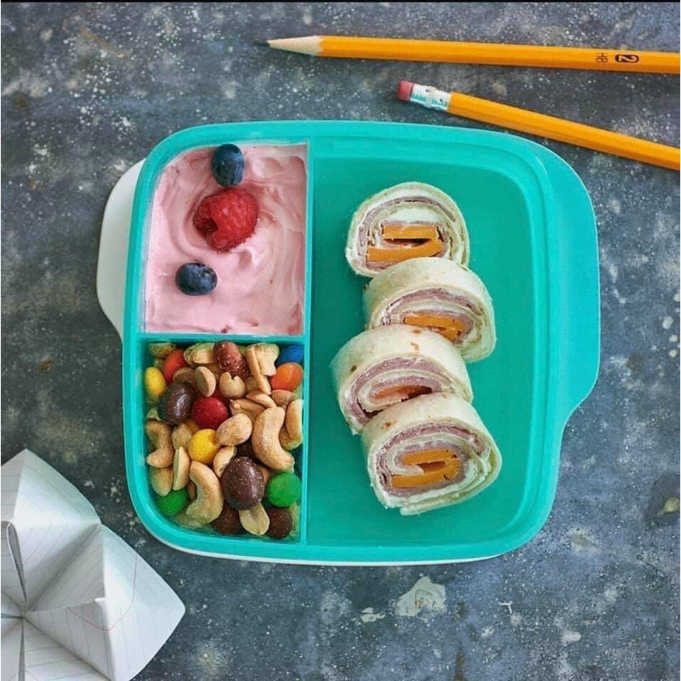 Hộp cơm chia ngăn Lollytup Tupperware chính hãng - Hộp cơm có nắp kín, chất liệu nhựa nguyên sinh an toàn sức khỏe