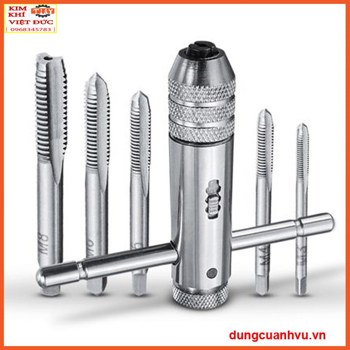 Tay Quay TaRo tự động dài 100mm m3-m8 kèm 5 mũi ta rô