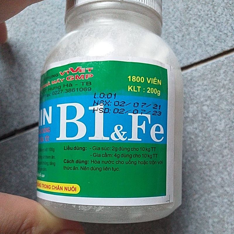 Vitamin b1 sắt , b1 fe thú y lợn gà vịt ngan chó mèo chim gà đá chọi for pet, k.ích thí.ch th.èm ă.n