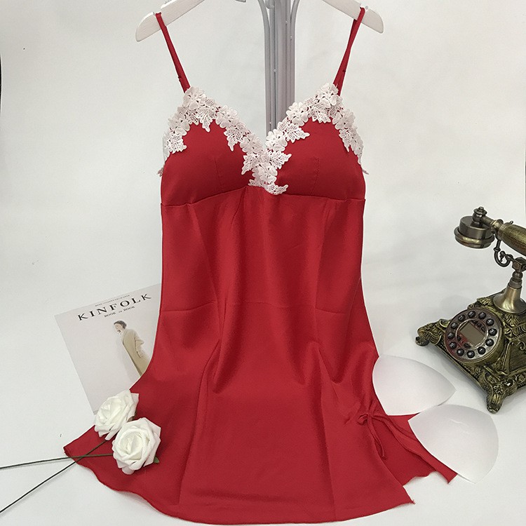 Váy ngủ satin lụa bigsize sexy đồ ngủ luạ phối ren gợi cảm giá rẻ🔥FREESHIP 50K🔥T.Ặ.NG mút đệm ngực [3sz 42-60kg] | BigBuy360 - bigbuy360.vn