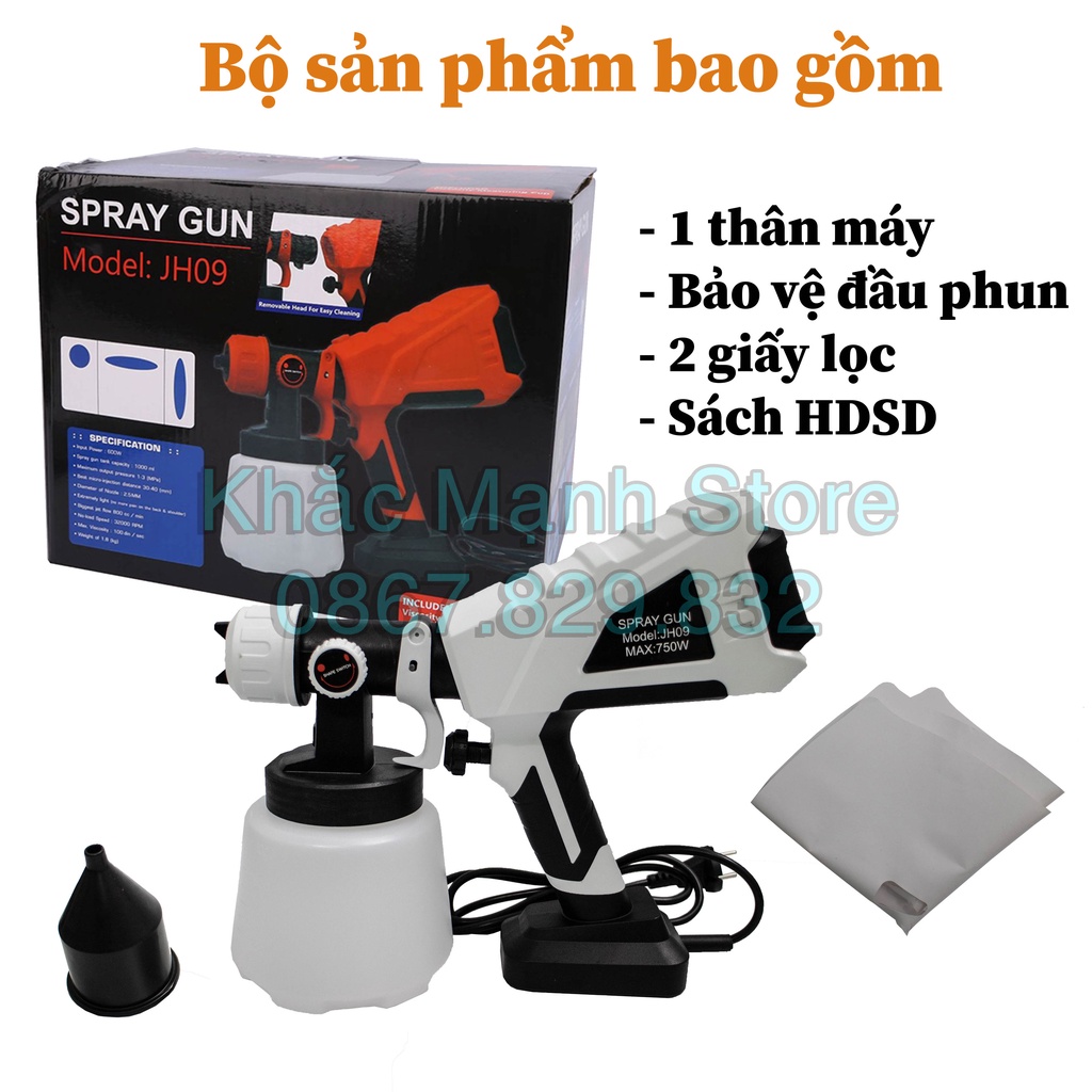 Súng phun sơn cầm tay - Dùng điện 220V - Công suất 750W