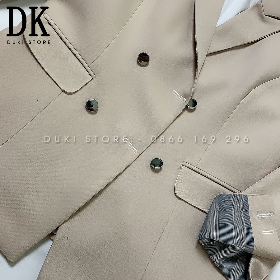 Áo Vest Nữ Blazer 2 lớp màu kem (video và ảnh chụp thật) kiểu dáng dài Hàn Quốc - DUKI STORE