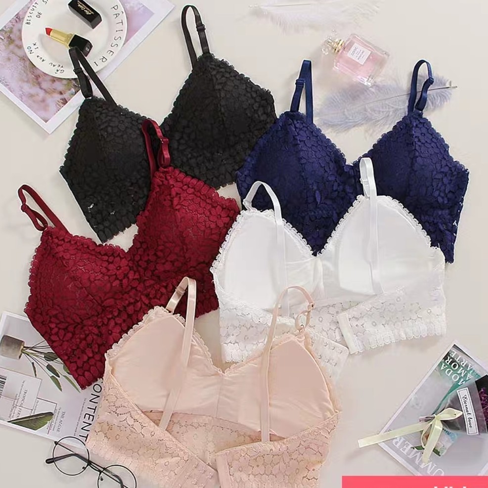 Áo Bra Nữ Không Gọng, Áo Lót Nữ Ren Quây Hoa Anh Đào Free Size [ HÀNG LOẠI I QUẢNG CHÂU]