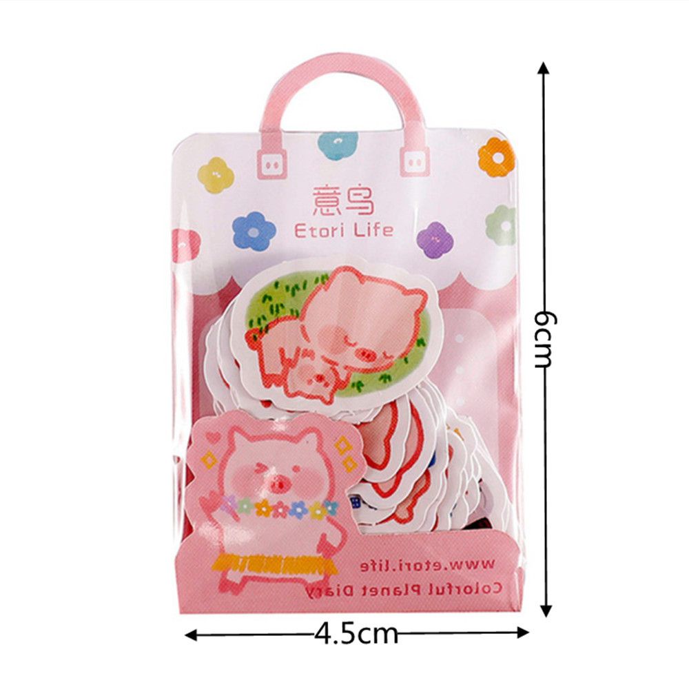 Set 40 miếng/ lốc nhãn dán họa tiết động vật hoạt hình dễ thương phong cách Kawaii dán lịch/ nhật ký/ văn phòng phẩm