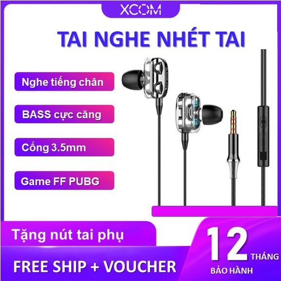 Tai nghe Nhét Có Dây BASS Cực Căng XCOM SD9 Đáng Mua Nhất Thị Trường Đáp Ứng Tốt Nhu Cầu Chơi Game Nghe Nhạc Mà MAX RẺ