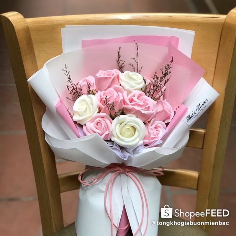 Bó hoa sáp Hàn Quốc 15 bông- Tặng thiệp