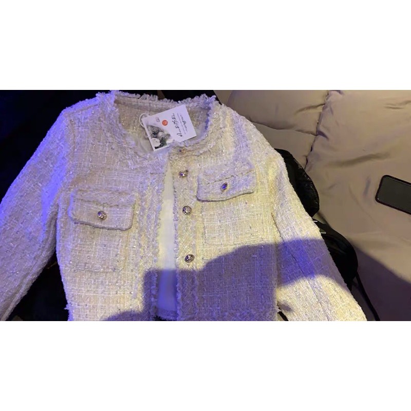 [Order] Áo khoác vải tweed lót lụa ( video cận chất và ảnh thật)