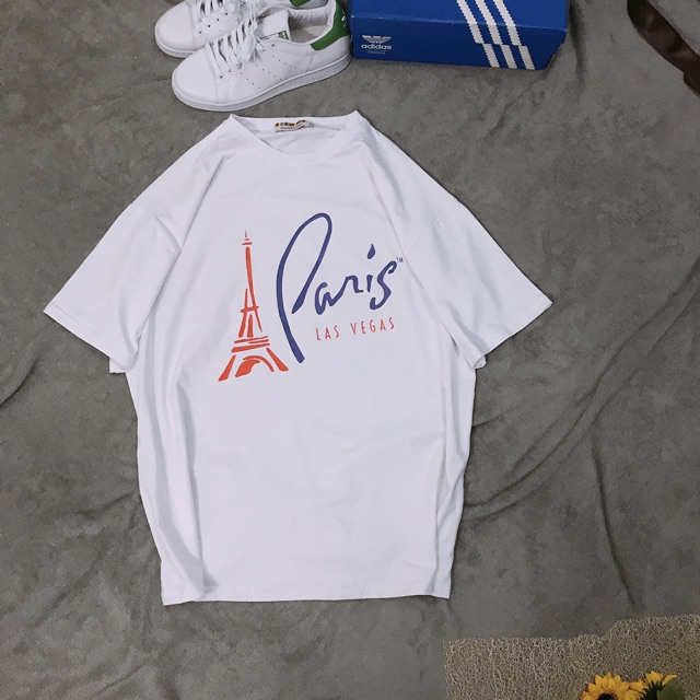 [ẢNH &amp; VIDEO THẬT] Áo thun tay lỡ unisex fom rộng freesize nam nữ Paris. .