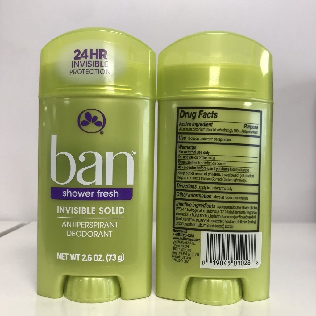 Lăn khử mùi sáp BAN Invisible Solid Antiperspirant Deodorant 73g