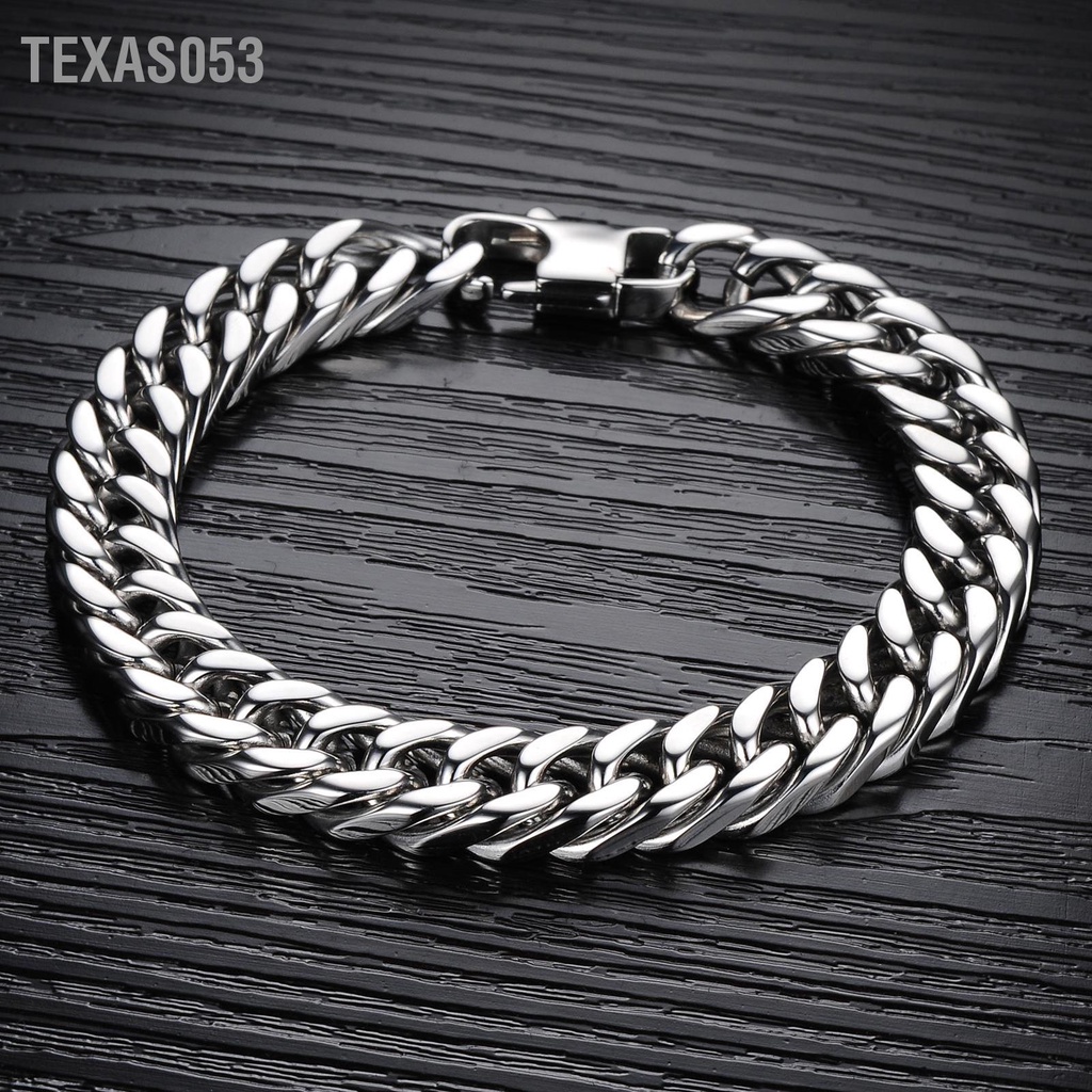 Texas053 Đàn ông Vòng đeo tay bằng thép Titan Thời trang Cổ điển Thanh lịch Trang sức Phụ kiện Quà tặng sinh nhật