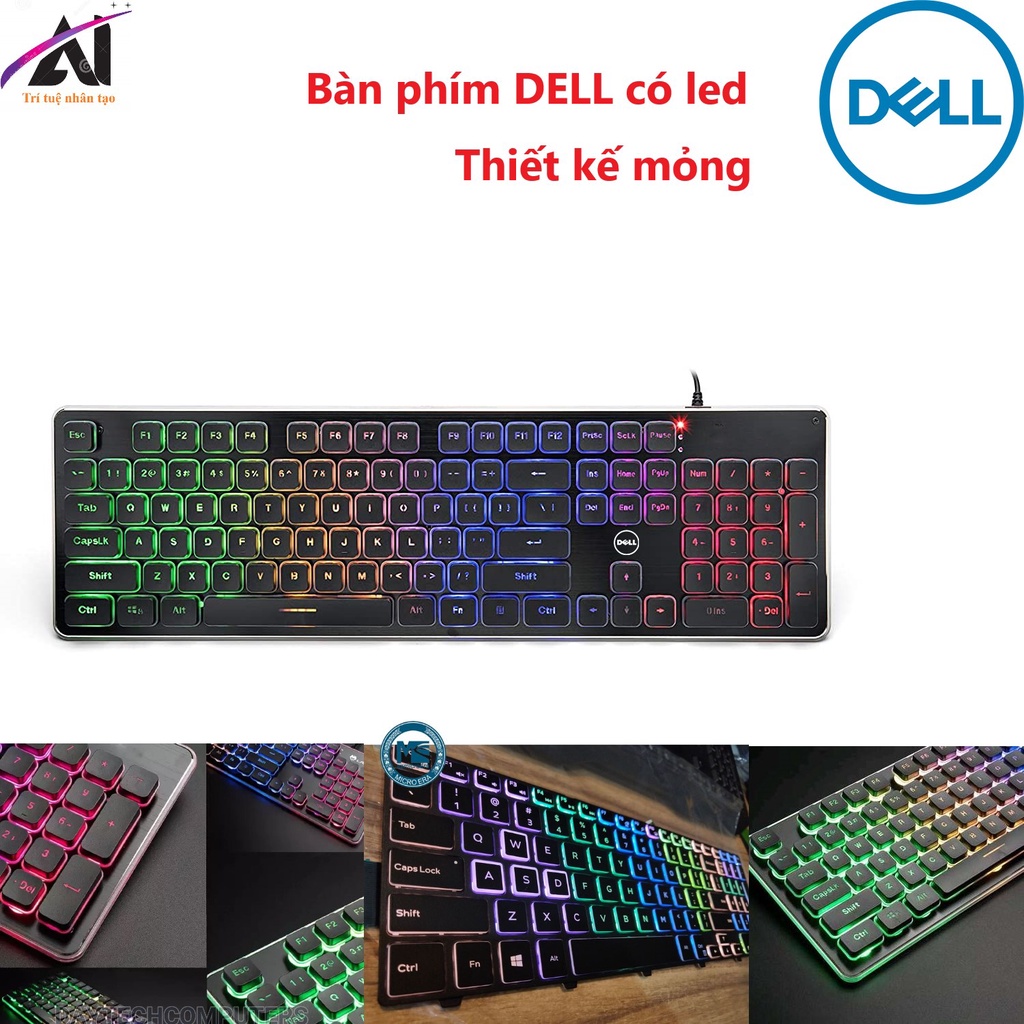 Bàn Phím Dell KB-690f - LED RGB full màu - Thiết kế mỏng thời trang