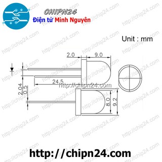 [10 CON] (TK1) Led 8mm Vỏ đục ra ĐỎ