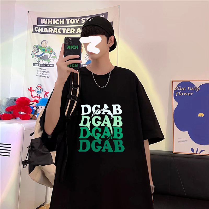 Áo Thun Tay Ngắn Dáng Rộng In Chữ Thời Trang Mùa Hè Cho Nam Và Nữ size M-5XL