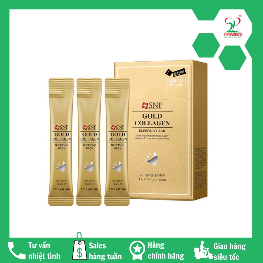 SNP Gold Collagen Sleeping Pack Mặt nạ ngủ tinh chất vàng collagen