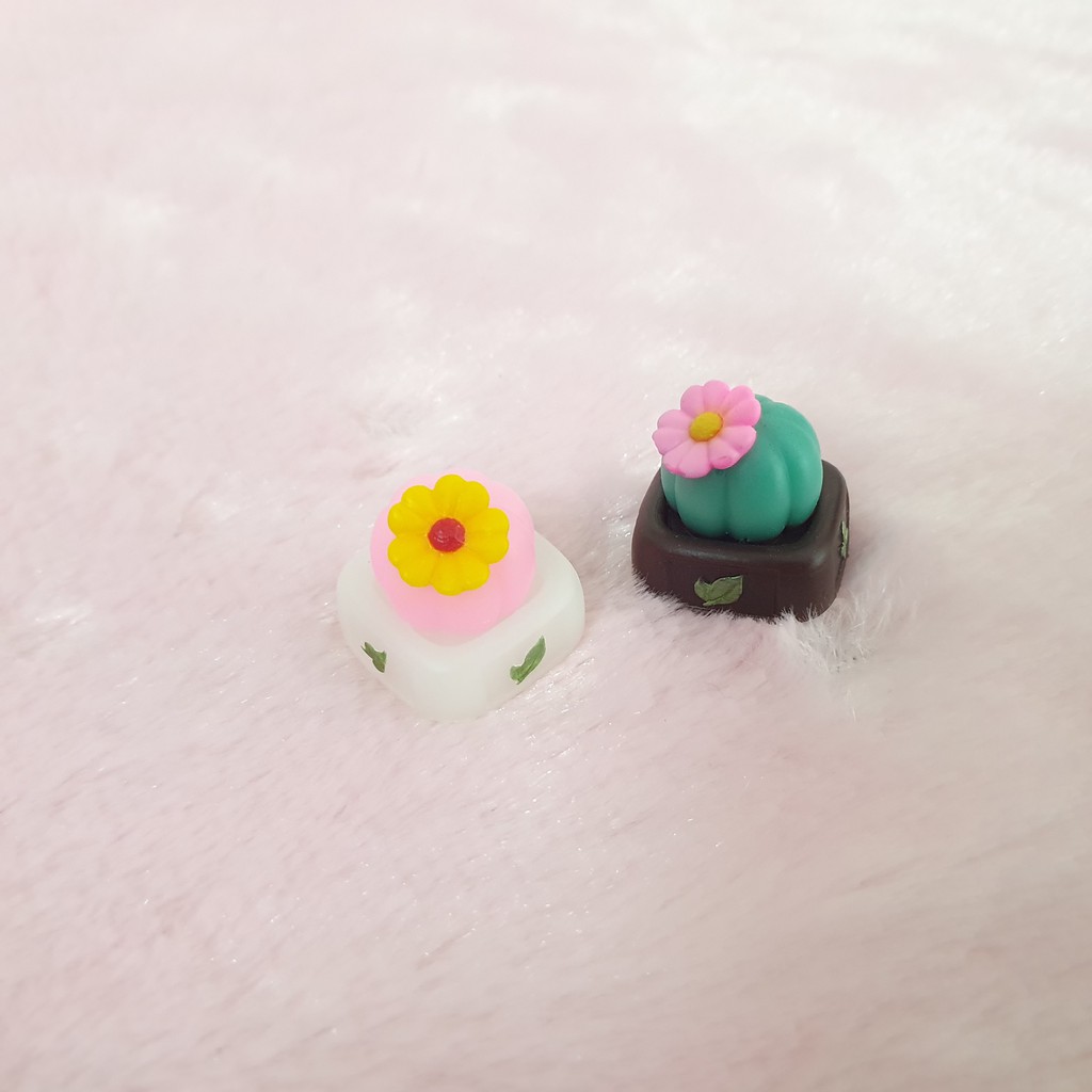 Keycap Lẻ Artisan Xương rồng dễ thương Cực đẹp ( cast resin nhiều lớp, Keycap bàn phím cơ,keycap resin độc lạ )