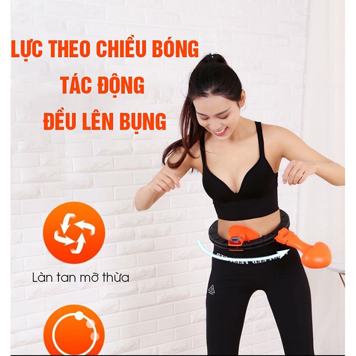 Vòng lắc eo giảm mỡ tự động nhập khẩu - Vòng lắc giảm mỡ HuLa Hoop chỉnh cân nặng vòng eo đồng hồ điện tử tự động đếm số