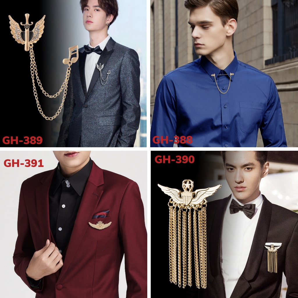 Bộ ghim Cài áo Vest Nam Brooch Pin Thời trang nhiều mẫu lựa chọn, Cài áo comple cao cấp