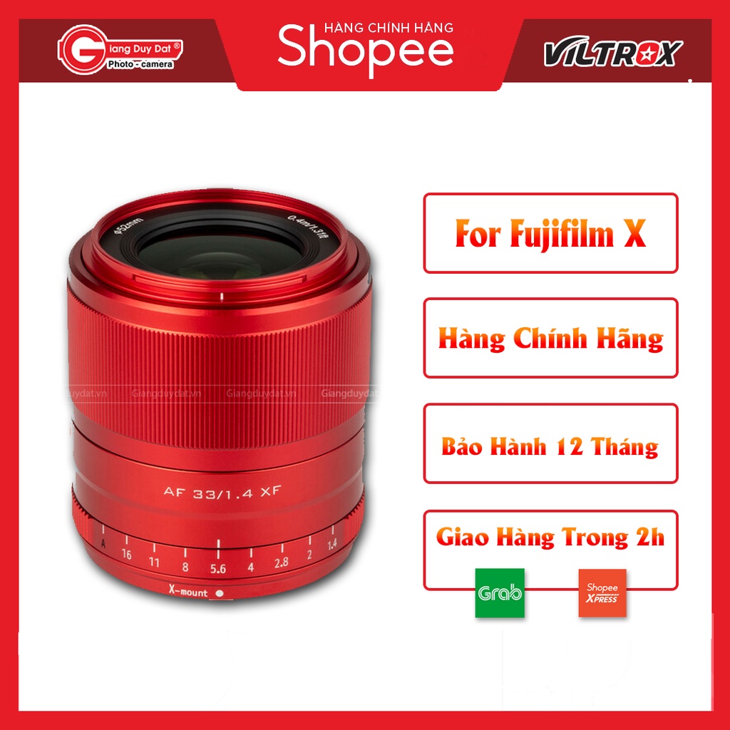 Ống Kính Viltrox AF 33mm f1.4 for Fujifilm X - Phiên Bản Giới Hạn - China Red Limited Edition