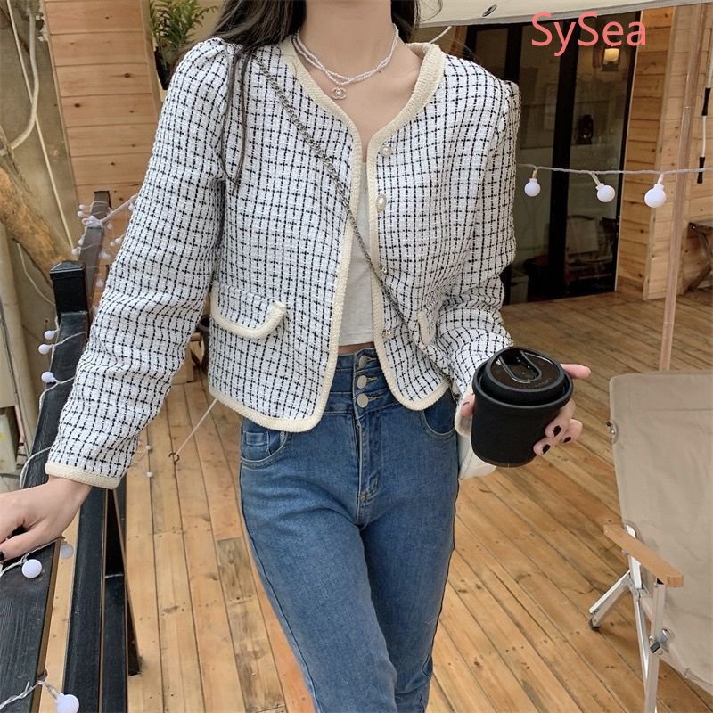 Áo Khoác Ca Rô Thời Trang Mùa Thu Hàn Quốc Dành Cho Nữ