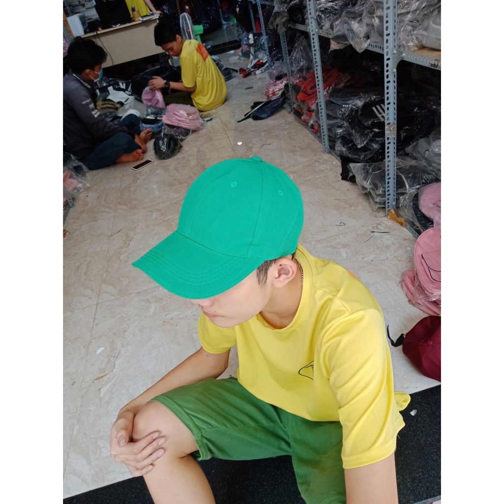 Mũ lưỡi trai thời trang nam nữ - Nón kết trơn vải kaki sau có dây thu nón đủ màu