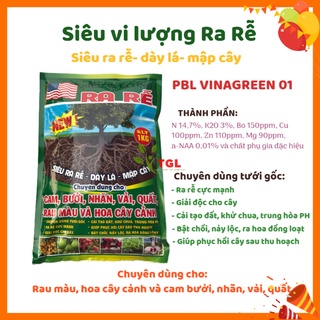 Phân bón, phân bón vi lượng vinagreen 01 - gói 1kg - phân vi lượng siêu ra rễ, dày lá, mập cây - nông nghiệp gia lâm
