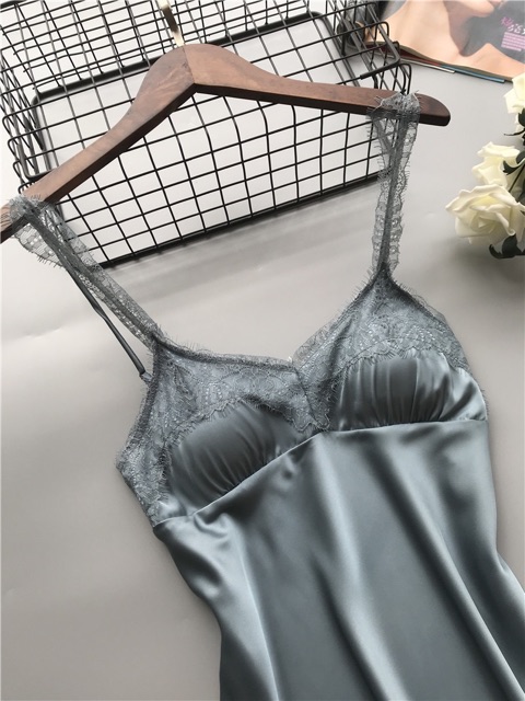 QQ5180 đầm ngủ hai dây phối ren | BigBuy360 - bigbuy360.vn