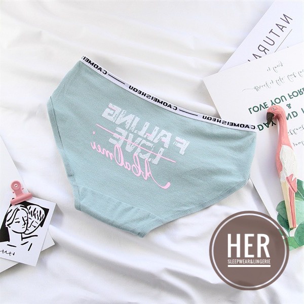 Quần Lót Nữ Cotton Cao Cấp Đẹp Thấm Hút Mồ Hôi Kháng Khuẩn Họa Tiết Chữ Dễ Thương CT04 - Her Sleepwear | BigBuy360 - bigbuy360.vn