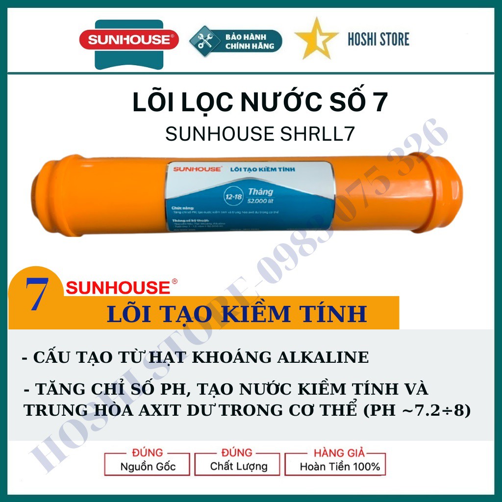 Lõi lọc nước số 7 SUNHOUSE SHRLL7 - Alkaline Lõi tạo kiềm, trung hoà axit