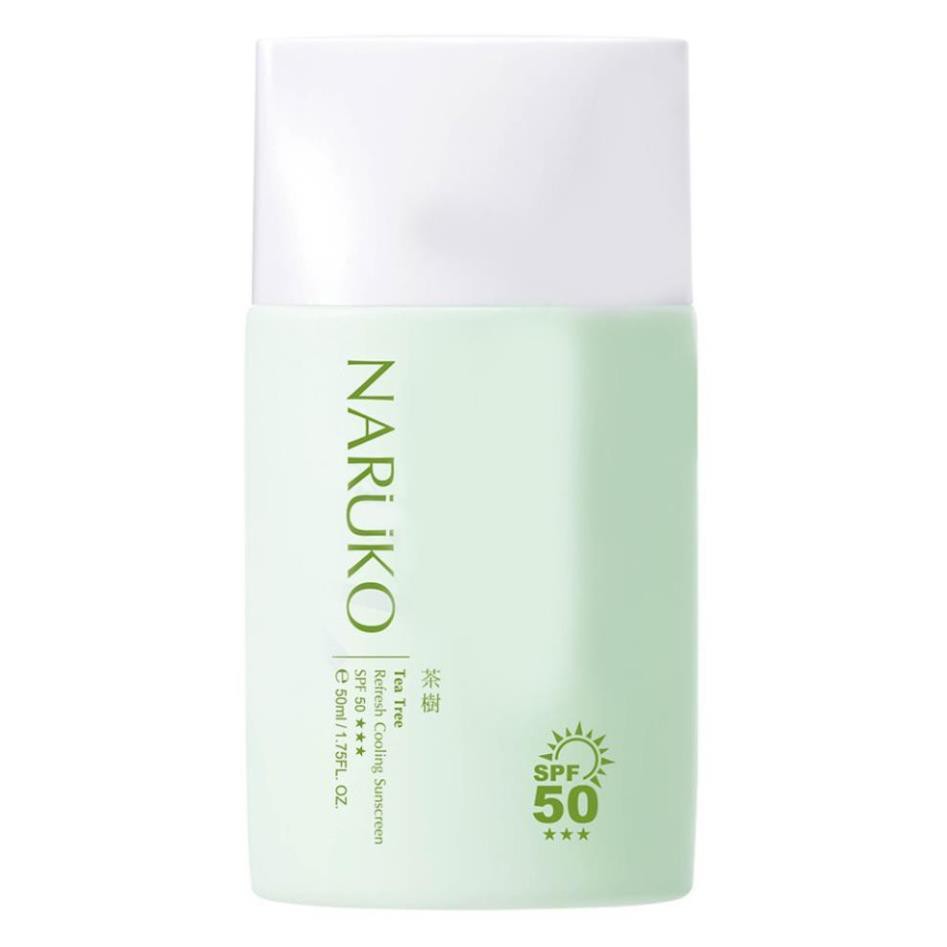 Kem chống nắng SPF 50 mát lạnh 50ml Naruko trà tràm Tea Tree Refresh Cooling Sunscreen SPF50 50ml