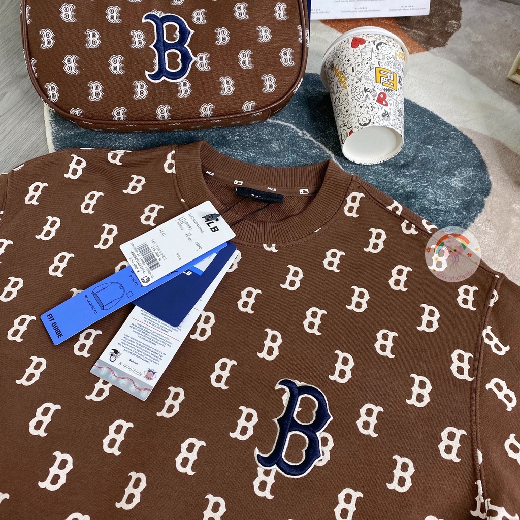 Áo Sweater Unisex MLB Classic Monogram Allover Overfit Sweatshirts BOSTON REDSOX