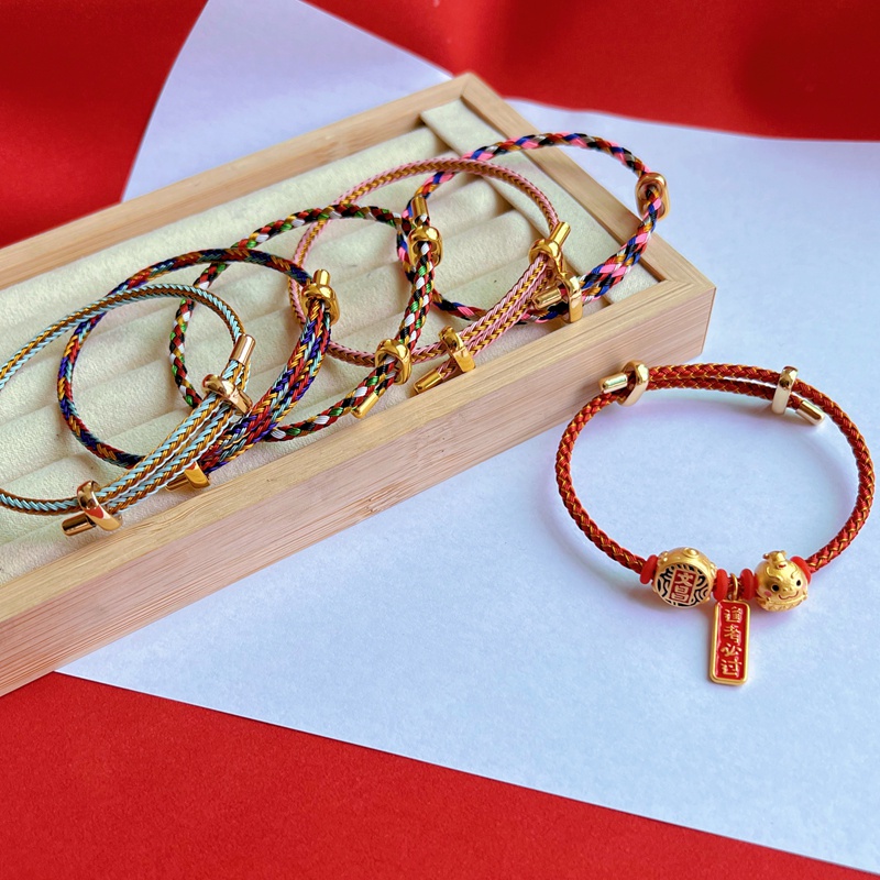 Vòng Tay Bện Dây Đính Hạt 3mm Có Thể Điều Chỉnh Màu Sắc Thời Trang Cho Nam Và Nữ DIY