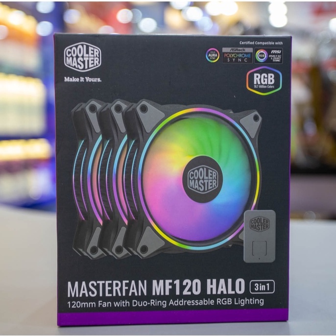Quạt tản nhiệt máy tính Fan Case Cooler Master MasterFan MF120 Halo 3in1