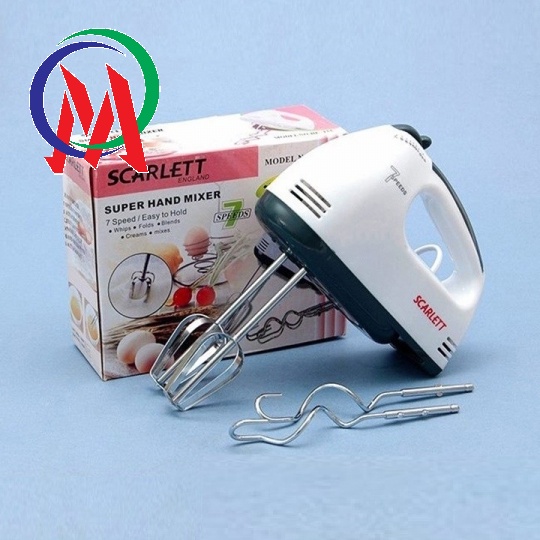 Máy Đánh Trứng Cầm Tay 7 Tốc Độ - CÔNG SUẤT 180W SCARLETT .Dùng Đánh Trứng, Nhào Bột, Làm Kem Cao Cấp.